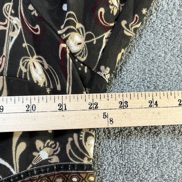 Emma James‎ Blouse Womens 18W Brown Floral Button Front Boho Peasant Fairy Light - Picture 8 of 8